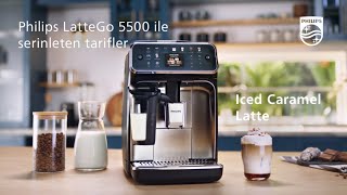 Philips LatteGo 5500 ile serinleten tarifler  Iced Caramel Latte [upl. by Nosde]