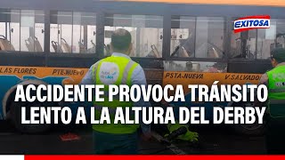 🔴🔵Tránsito lento a la altura del Derby con dirección de norte a sur tras accidente vehicular [upl. by Enaid]