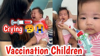 Children Crying Injection Video On Hip Mother Giving Vaccination To Daughter [upl. by Jill945]