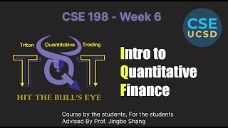 Intro to Quantitative Finance  CSE 198  Week 6  Features Engineering and Pairs Trading Strategy [upl. by Reis]