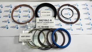 KOBELCO SK210LC6 SK200LC6 SK210LC YN01V00052R300 YN01V00052R100 YN01V00052R200 CYLINDER SEAL KIT [upl. by Enuahs]