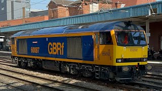 60087 ingleborough Gbrf pass through Doncaster railway station [upl. by Akima]