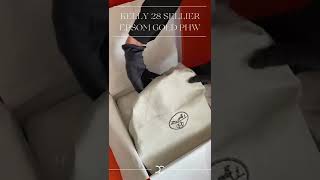 Unboxing Kelly 28 sellier epsom gold phw shorts [upl. by Inohtna]