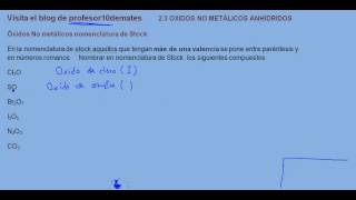 Formulación inorgánica 19 Óxidos No metálicos nomenclatura de Stock [upl. by Ynnot]