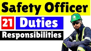 Duty of Safety Officer  Roles amp Responsibilities of a Safety Officer  Safety Officer Job Duties [upl. by Sikes]