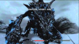 Elder Scrolls V Skyrim  Strategy To Defeat Alduin Alduin vs Paathrurnax Boss Fight [upl. by Yssac]