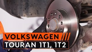 How to change rear brake discs and rear brake pads on VW TOURAN 1T1 1T2 TUTORIAL  AUTODOC [upl. by Aneret]