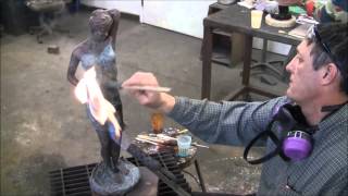 How to Patina a Bronze Sculpture 107 [upl. by Rohn271]