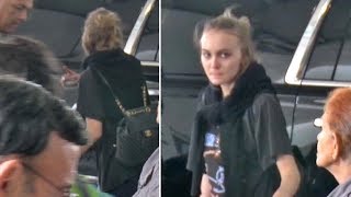 LilyRose Depp Looking Exhausted With No Makeup At LAX [upl. by Clarke82]