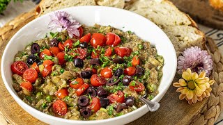 Greek Chunky Eggplant Salad Melitzanosalata [upl. by Amorette]