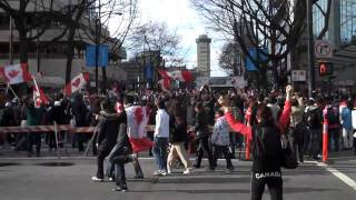 Vancouver Robson Square Reaction to Sidney Crosby OT Goal for Mens Hockey Gold [upl. by Nirtak687]