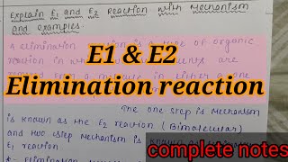 Elimination reaction  E1 amp E2 organic chemistry  definition mechanism energy profile diagram [upl. by Onin]