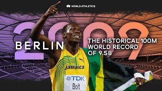 Usain Bolts 100m world record in Berlin 👀🔥  World Athletics Championships Berlin 2009 [upl. by Terle829]