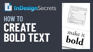 InDesign HowTo Make Bold Text Video Tutorial [upl. by Elohcan]