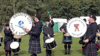 Barnyards of Dalgety played by Lathallan School Pipe Band during 2023 Ballater Highland Games [upl. by Laris357]