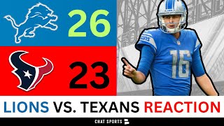 Detroit Lions WIN In Epic Comeback Vs Houston Texans Lions Reaction To Win [upl. by Godspeed567]