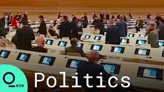 Diplomats Walk Out of Lavrovs Speech at UN Human Rights Council [upl. by Eneleoj]