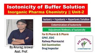 Isotonicity of Buffer  Method to adjust Isotonicity  IPC [upl. by Tahmosh]