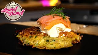 Reibekuchen Kartoffelpuffer Rösti Grumbeerpannekuche Kartoffeldatschi  wie ihr wollt [upl. by Iverson]