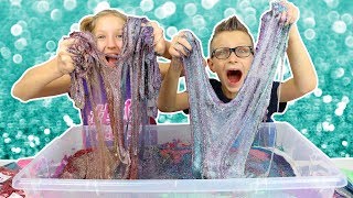 100 Layers of Glitter in Giant Clear Slime [upl. by Ubana]