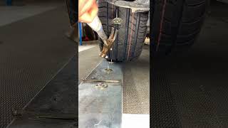 Test of explosion proof tires under long nails [upl. by Varin]