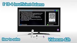 How to solve Error code  E 184 Insufficient Balance Videocon d2h [upl. by Ula]