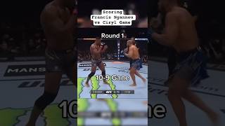 Scoring Francis Ngannou vs Ciryl Gane in 1min shorts ufc francisngannou anthonyjoshua cirylgane [upl. by Nuhsyar]