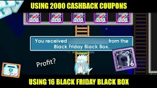 USING 2000 CASHBACK COUPONS  USING 16 BLACK FRIDAY BOX PROFIT Growtopia [upl. by Kam918]