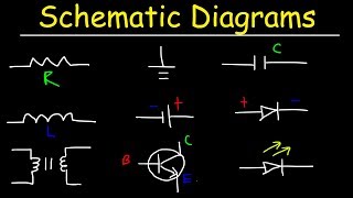 Schematic Diagrams amp Symbols Electrical Circuits  Resistors Capacitors Inductors Diodes amp LEDs [upl. by Wolf997]