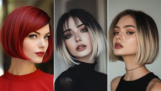 Balayage Short Hair Color Ideas For 2024 Asymmetrical Hairstyle With Layers ❤ Blunt Cuts And Blunt [upl. by Siramad415]