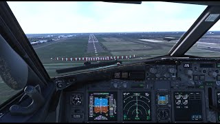 WINDY APPROACH INTO LELYSTAD  RW23  PMDG B737700  MSFS [upl. by Acirtap]