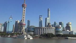 Shanghai Huangpu river cruise skyline [upl. by Rolyat685]