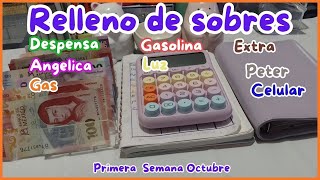 RELLENO DE SOBRES 1era SEMANA DE OCTUBRE🍀💖💰💵ahorramas ahorros sistemadesobres ahorro [upl. by Emirac]