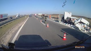 Wypadek na autostradzie A2 film przed i po zdarzeniu [upl. by Caia729]