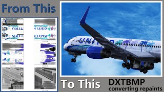 Tutorial DXTBMP converting Repaints from FSX to FS2004 full guide [upl. by Zildjian]