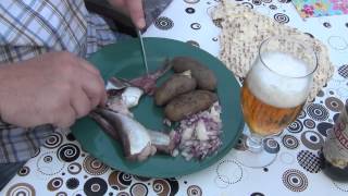 The traditional Swedish way to eat surströmming [upl. by Anaujd870]