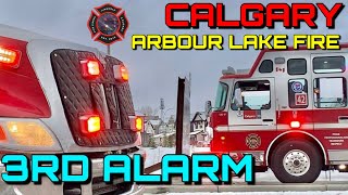 CONSTRUCTION SITE Calgary Fire Department On Scene Of 3RD Alarm Arbour Lake Structure Fire [upl. by Meares]