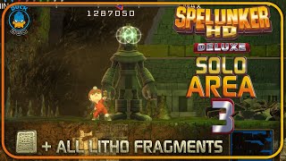 Spelunker HD Deluxe PS4 Area 3 Solo Walkthrough  All Litho Fragments Collected [upl. by Essirahs254]