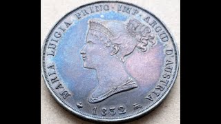 183215 Italy Parma 5 Lire Silver Overdate 1832年 イタリア パルマ 5リレ 銀貨 [upl. by Nnyre510]