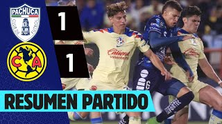 PACHUCA Y AMERICA EMPATAN EN LA IDA DE CUARTOS DE FINAL  RESUMEN COMPLETO [upl. by Juana]