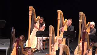 Triptic Dance for Harp Ensemble arranged by Carlos Salzedo Midwest Harp Festival 2017 [upl. by Noislla]