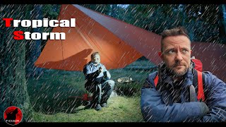 A Tropical Storm Attacks the Mountains  Protection with a Tarp Shelter  Rain Camping [upl. by Hgielar322]