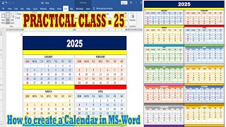 How to create a calendar in ms word   How to create one year calendar in ms word [upl. by Jarib]