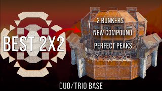 Best 2x2 DuoTrio Base with 2 Bunkers  New compound amp Insane Peaks in RUST [upl. by Eimyaj]