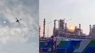 Massive drone attack on Russian Oil Refinery and 2 Power plants near Moscow [upl. by Elman]