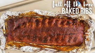 Easy Oven Baked Ribs fall off the bone tender  The Recipe Rebel [upl. by Faires]