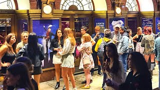 「4K HDR」 Nightlife in London West end  Leicester Square on a busy night [upl. by Nered]