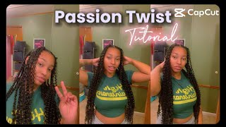 Passion Twist Tutorial Medium Size Rubberband Method Curly Ends [upl. by Faus]