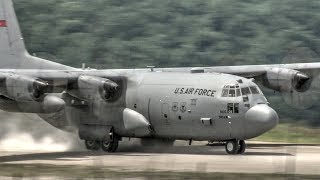 C130H Hercules Dirt Airstrip LandingTake Off [upl. by Reede]