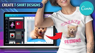 Create TShirt Designs On Canva  Canva TShirt Design Tutorial [upl. by Bronnie]